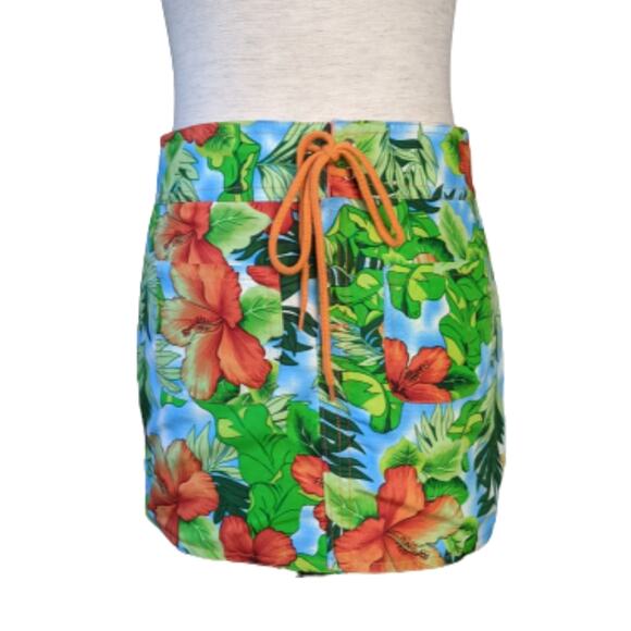 Tropical Floral Board Swim Skirt - Reversible Sz S - Picture 5 of 10